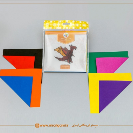 کاغذ استاندارد اوریگامی با طرح ساده رنگی